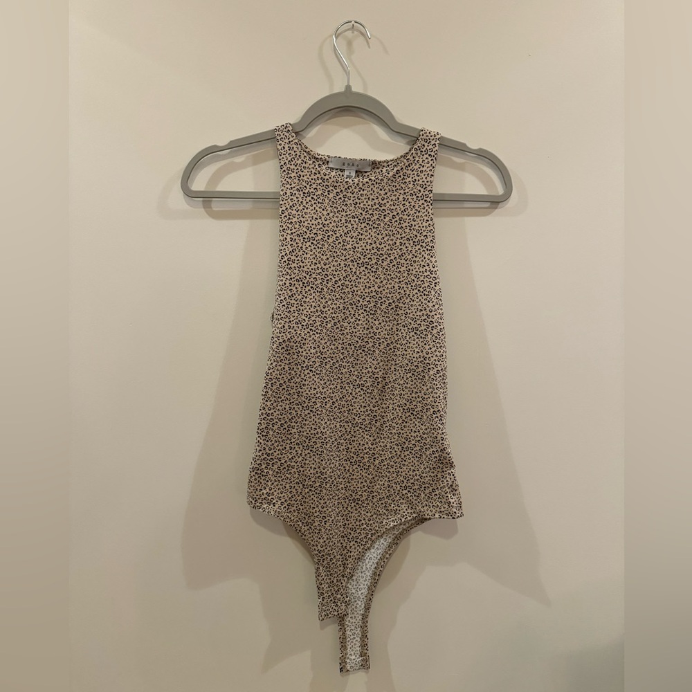 Gaze Leopard Tan One Piece Bodysuit Tank Top